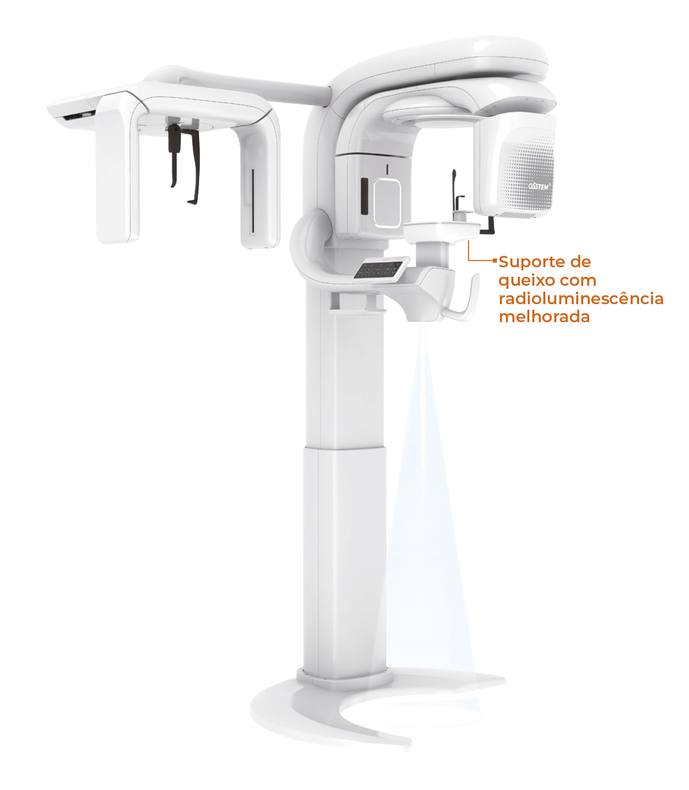 Tomógrafo com Suporte de queixo com radioluminescência melhorada